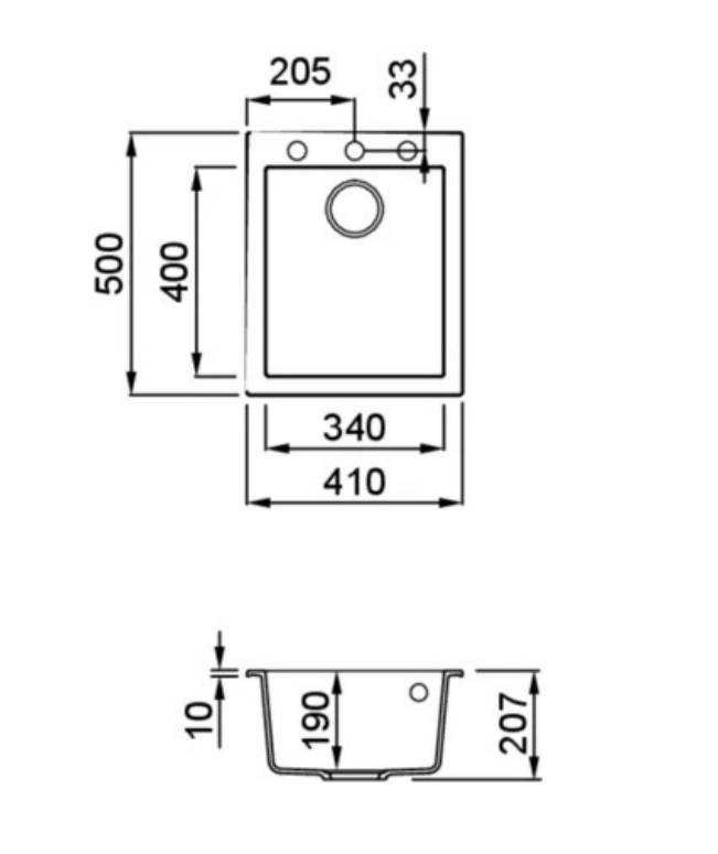 elleci quadra 100 g40 mosogatótálca  34324