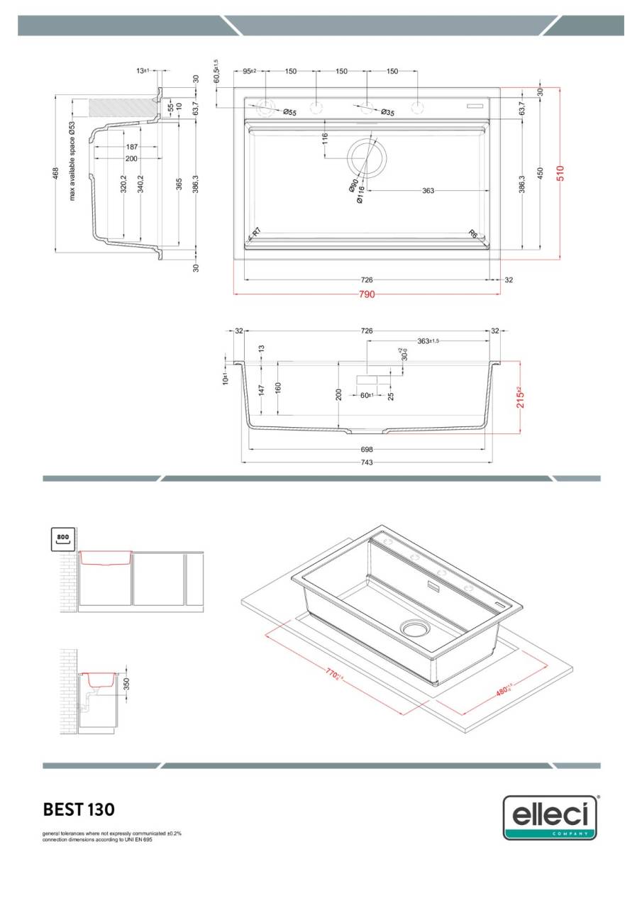 elleci best 130 workstation g40 mosogatótálca 25018