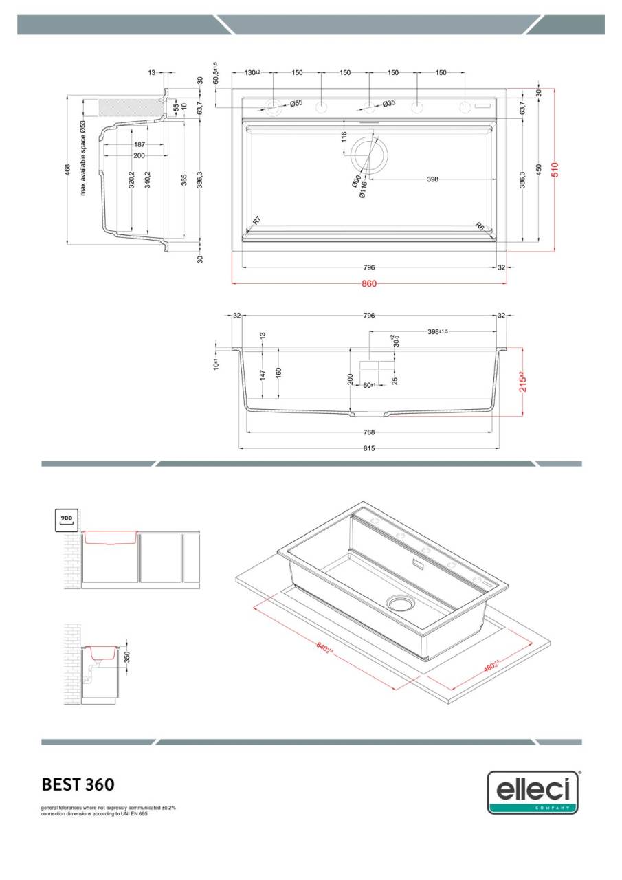 elleci best 360 workstation g40 mosogatótálca  24247