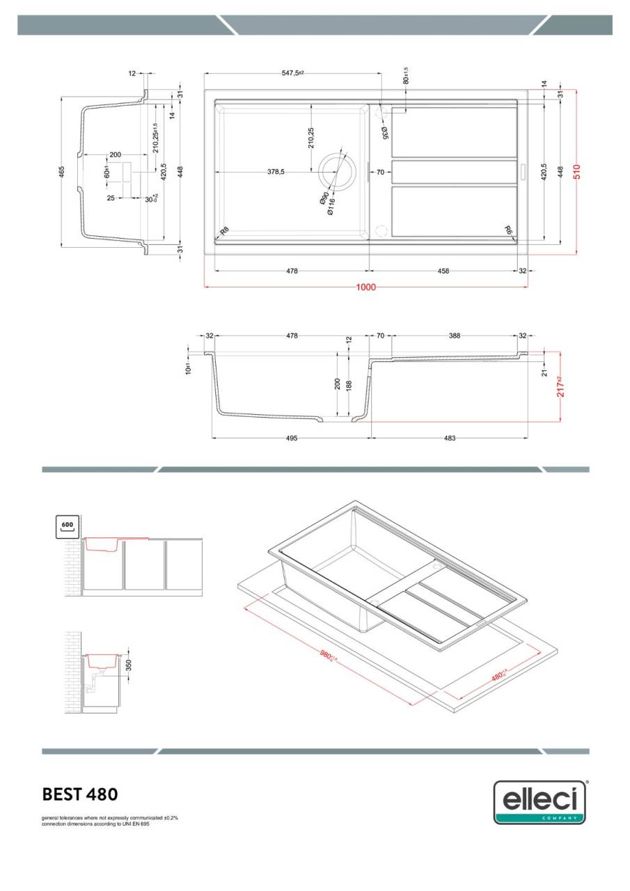 elleci best 480 automata g40 mosogatótálca  25765