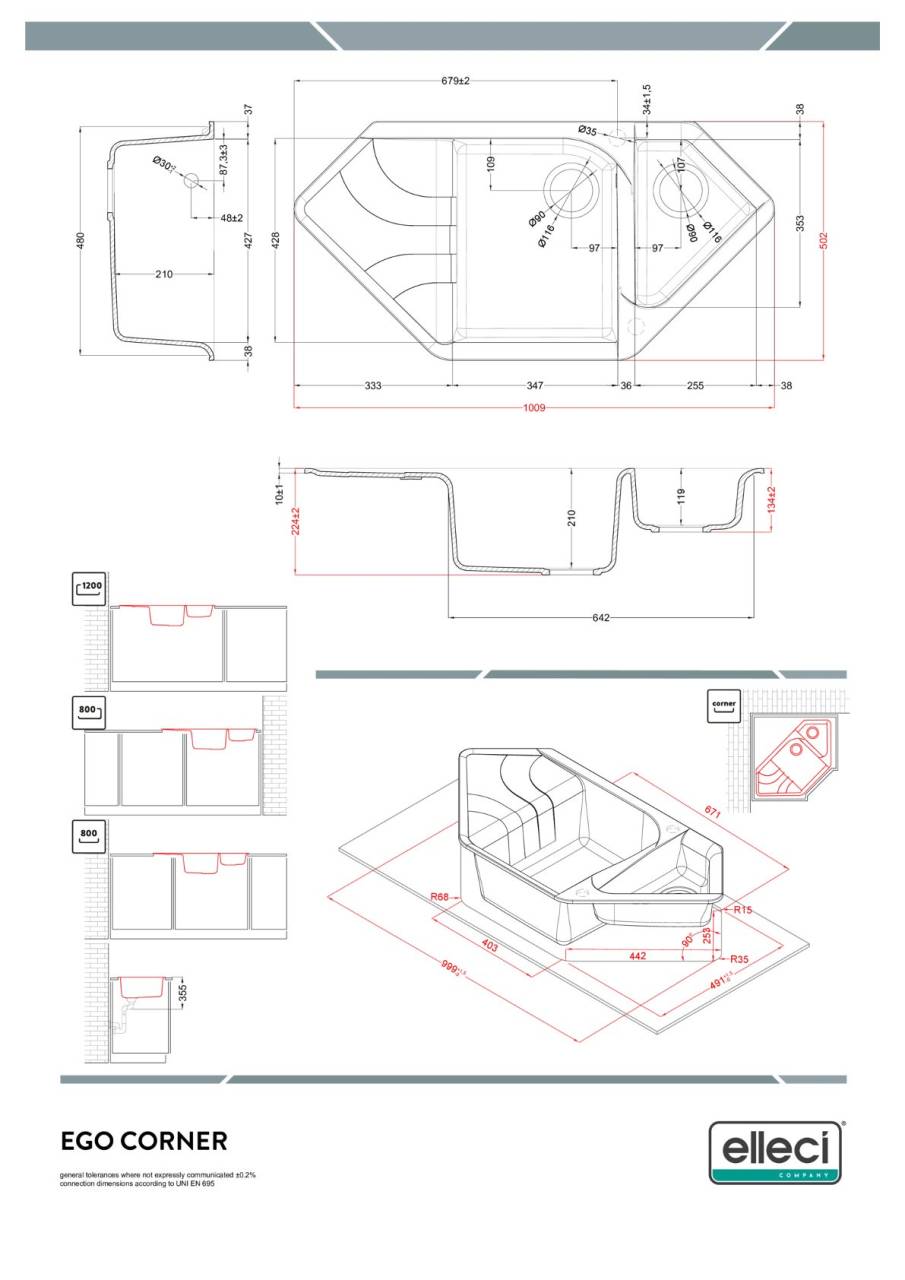 elleci ego corner g43 mosogatótálca 24045