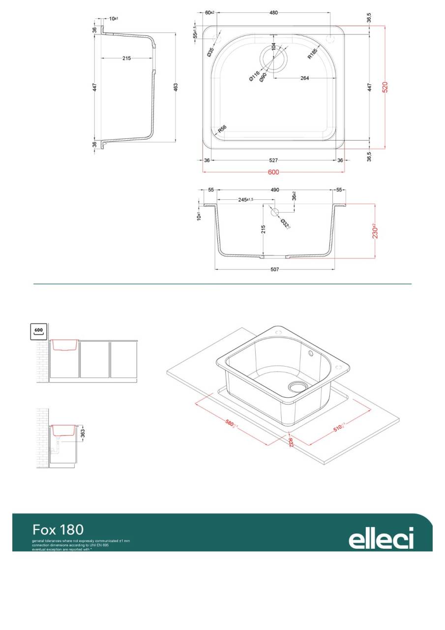 elleci fox 180 g40 mosogatótálca 24304