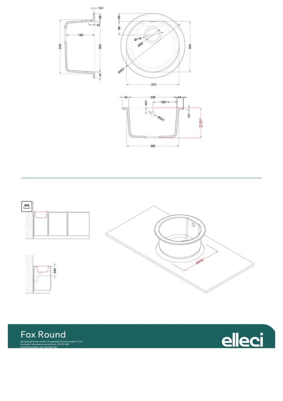 elleci fox round g40 mosogatótálca 24314