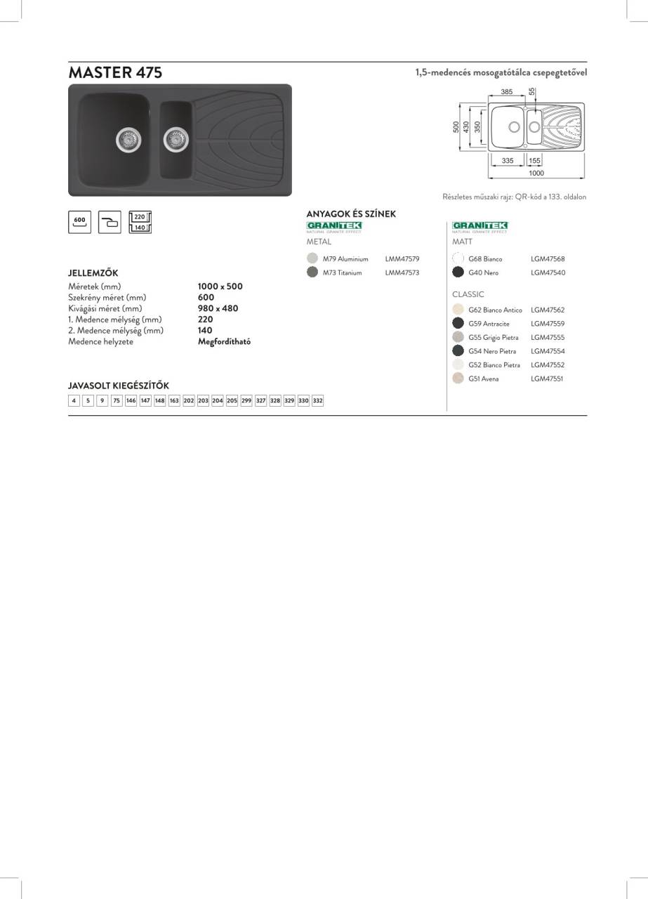 elleci master 475 g59 mosogatótálca  24055