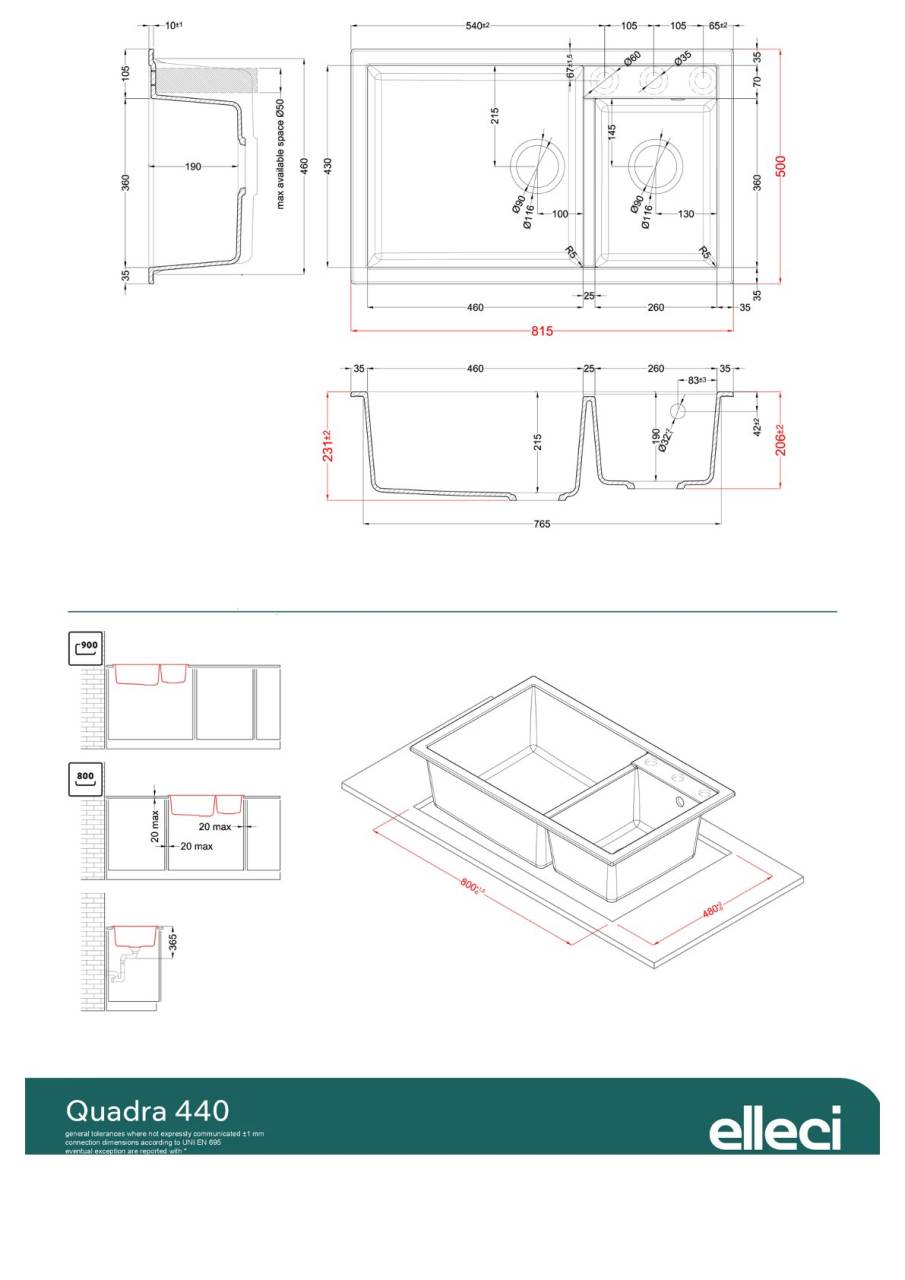 elleci quadra 440 g40 mosogatótálca 24111