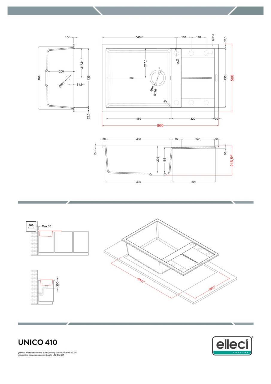 elleci unico 410 automata g40 mosogatótálca  25871