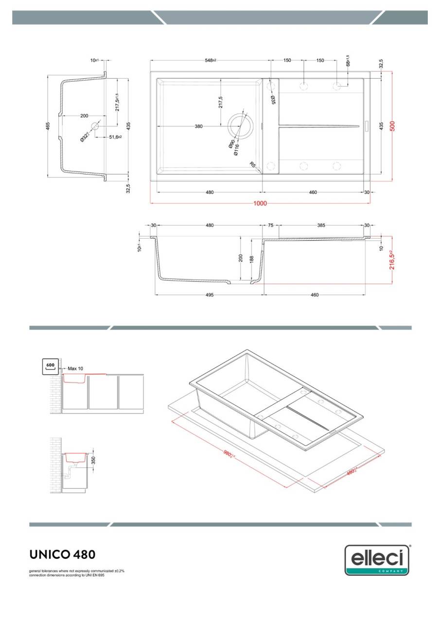 elleci unico 480 automata g40 mosogatótálca  25882