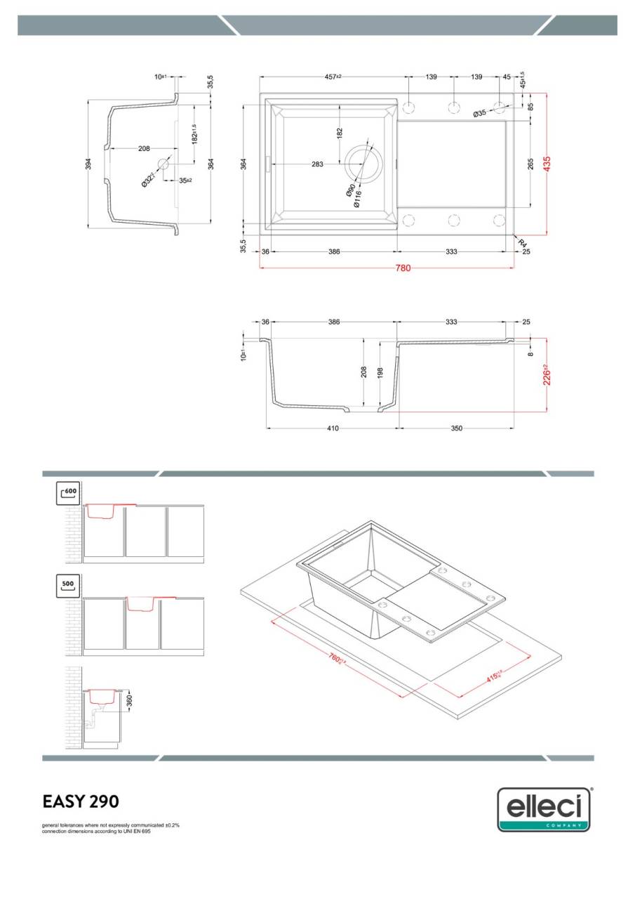 elleci easy 290 g40 mosogatótálca 23809