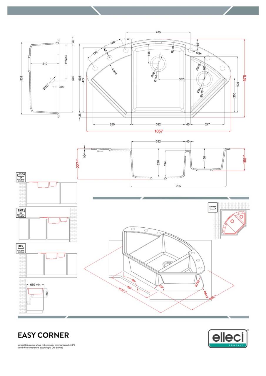 elleci easy corner g40 mosogatótálca  23864