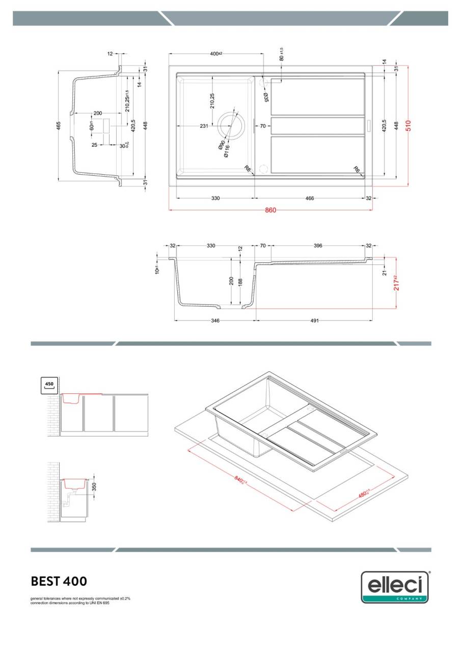 elleci best 400 automata k86 keratek mosogatótálca  25783