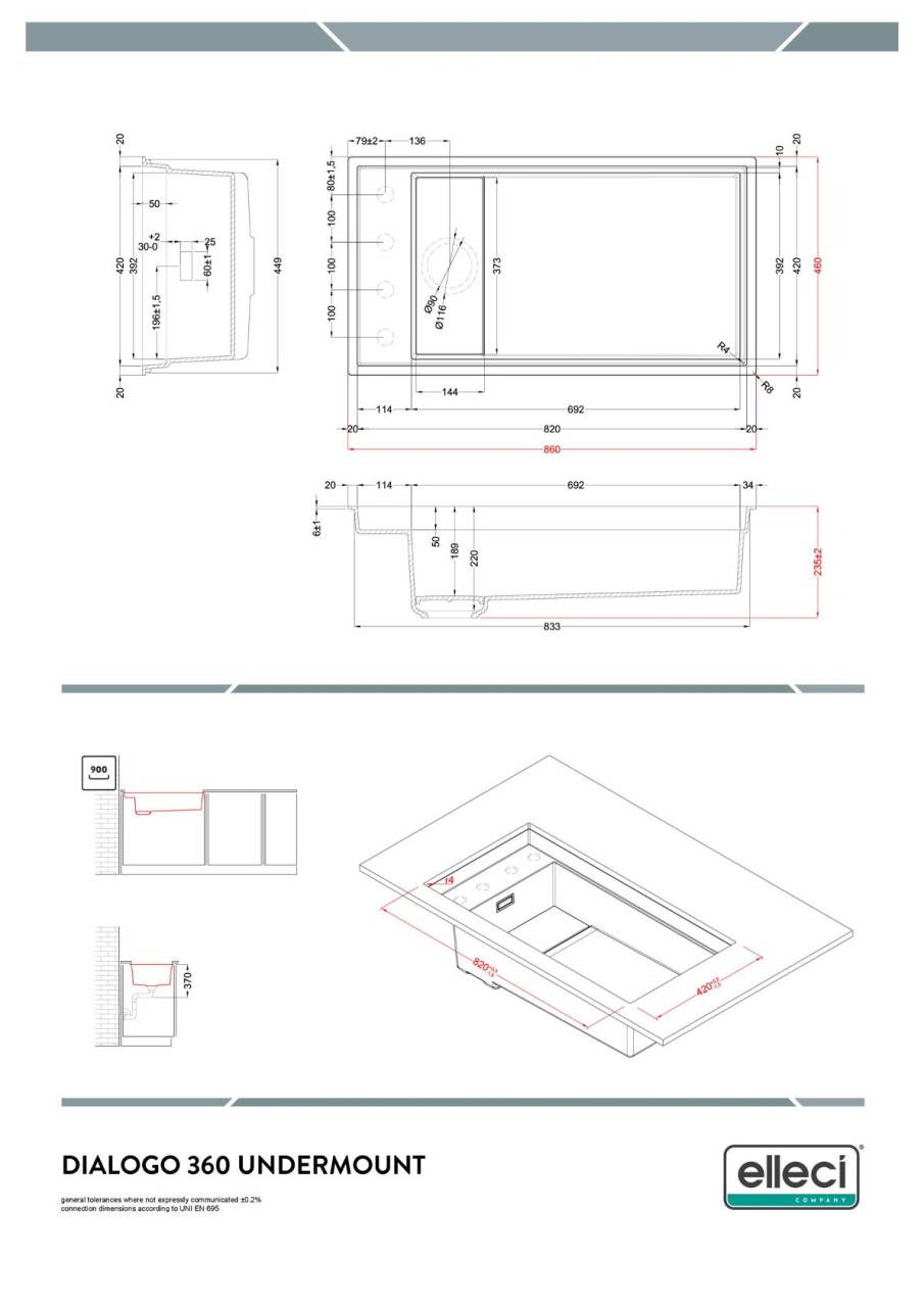 elleci dialogo 360 workstation k82 keratek mosogatótálca  25884