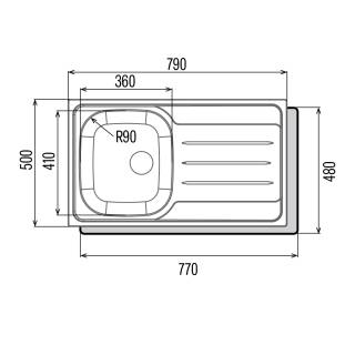 CATA - Mosogatótálca egymedence+csepptálca CDL-1 REV