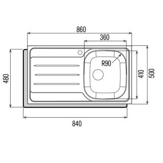 CATA - Mosogatótálca egymedence+csepptálca CDP-1 EI/A