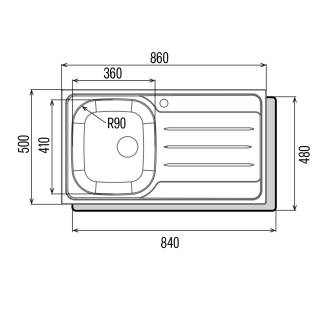 CATA - Mosogatótálca egymedence+csepptálca CDP-1 ED/A