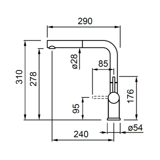 ELLECI - Csaptelep Stream Plus M73 titanium