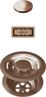 ELLECI - FLOW PRO (PUSH-CONTROL OPEN UP) automata dugókiemelő egymedencés mosogatókhoz - bronz push control - A készlet erejéig rendelhető!