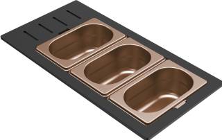 ELLECI- Tároló edény háromrészes gourmet 433 bronz HPL kerettel
