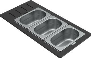 ELLECI- Tároló edény háromrészes gourmet 433 inox HPL kerettel