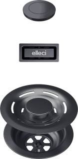 ELLECI - FLOW-PRO (PUSH-CONTROL OPEN UP) automata dugókiemelő egymedencés mosogatókhoz - fegyveracél