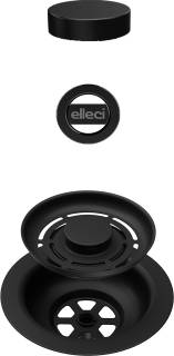 ELLECI - FLOW-PRO OPEN TWIST (tekerős) automata dugókiemelő egymedencés mosogatókhoz - fekete