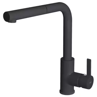 Elleci Time 105 (G40 Nero) mosogatótálca, fekete tartozékokkal + Shell Plus (G40 Nero) csaptelep + mosogatószer adagoló