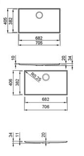 elleci essenza 70 k96 mosogatótálca medencefenék 
