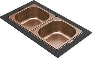 ELLECI- Tároló edény kétrészes gourmet 366 bronz HPL kerettel 