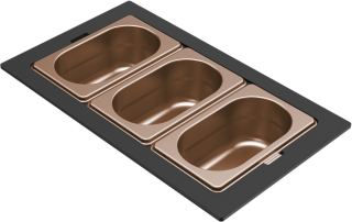 ELLECI- Tároló edény háromrészes gourmet 366 bronz HPL kerettel 