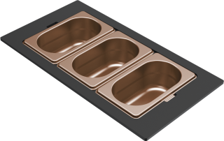 ELLECI- Tároló edény háromrészes gourmet 410 bronz HPL kerettel