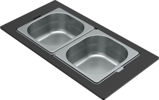 ELLECI- Tároló edény kétrészes gourmet 378 inox HPL kerettel