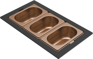 ELLECI- Tároló edény háromrészes gourmet 378 bronz HPL kerettel  