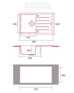 nodor 4058 fekete mosogatótálca