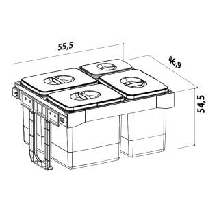 EKOTECH - Beépíthető hulladékgyűjtő FREE JAZZ 60 93014162605