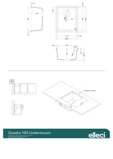 elleci quadra 100 g40 munkalap alá szerelhető mosogatótálca