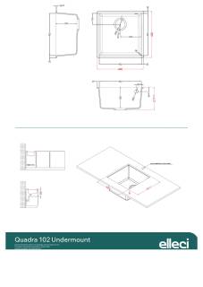 elleci quadra 102 g40 munkalap alá szerelhető mosogatótálca