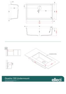 elleci quadra 130 munkalap alá szerelhető mosogatótálca