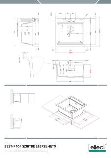 elleci best-f 104 workstation k86 keratek mosogatótálca 