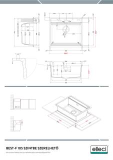 elleci best-f 105 workstation k96 keratek mosogatótálca 