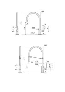 falmec trevi round arany csaptelep