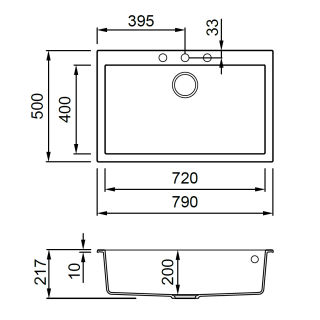 Elleci OUTLET - Mosogatótálca Quadra 130 K87 Cocoa